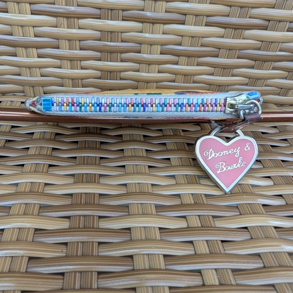 Dooney & Bourke Multicolor Graffiti Doodle Card Holder Coin Wallet Key Chain - Picture 5 of 15